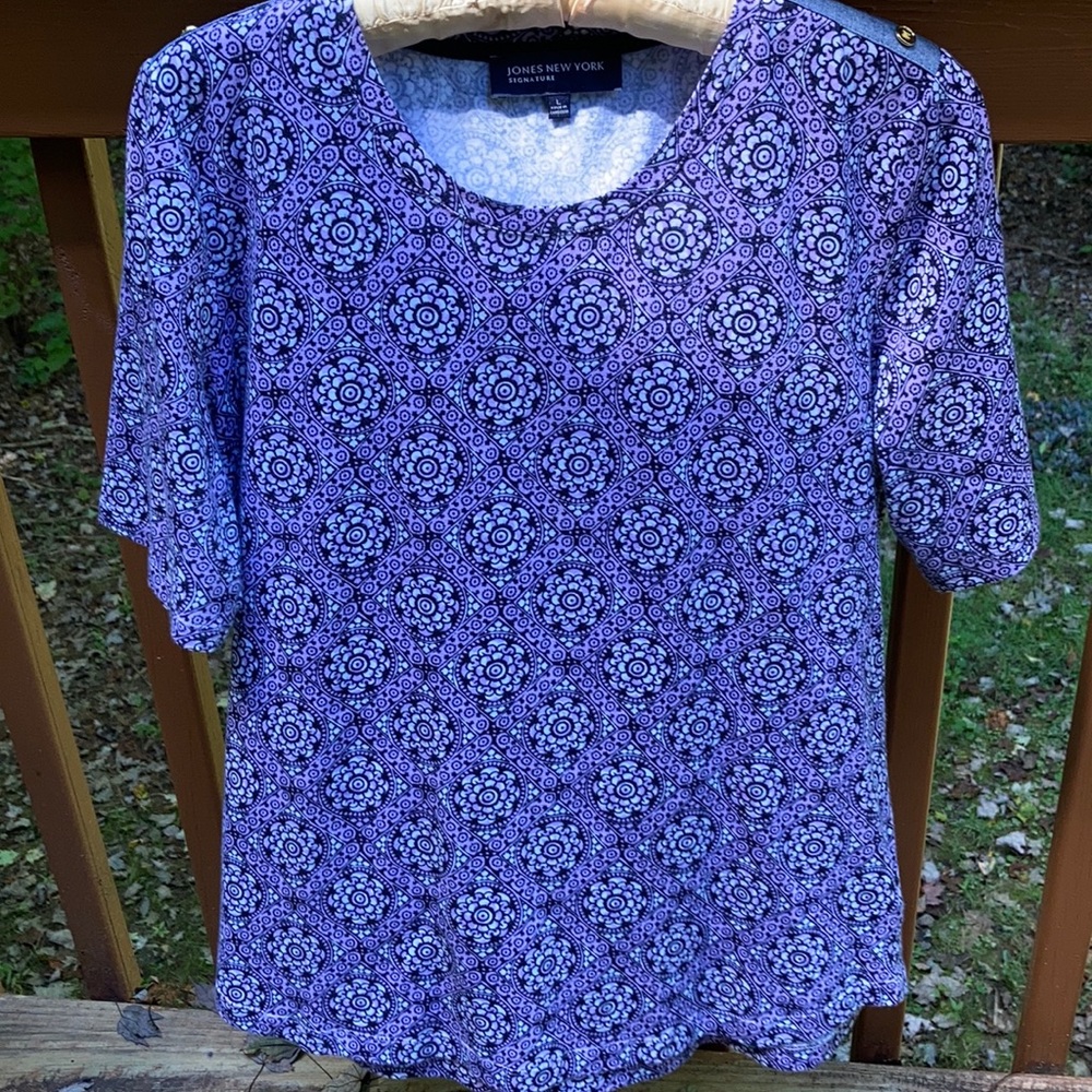 Jones New York purple and black shirt